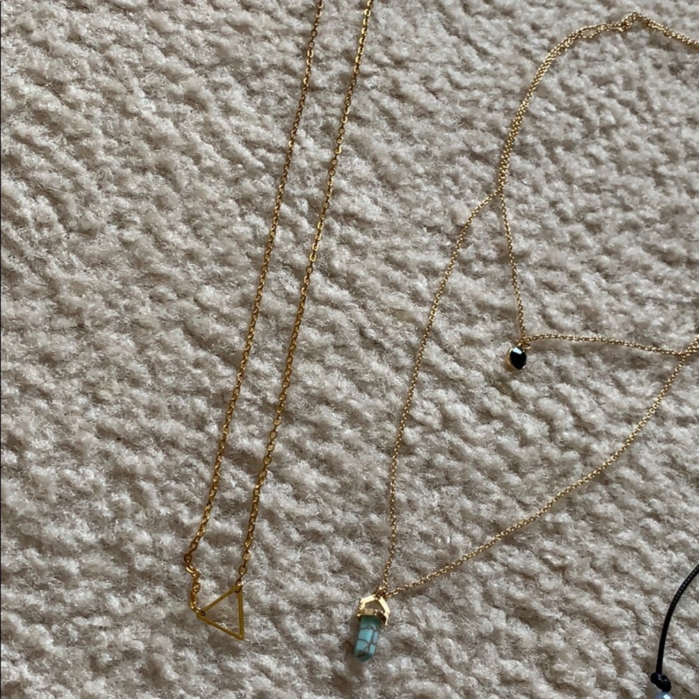 2 gold necklaces